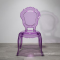 Cómoda silla de comedor de cristal de boda de plástico cómodo